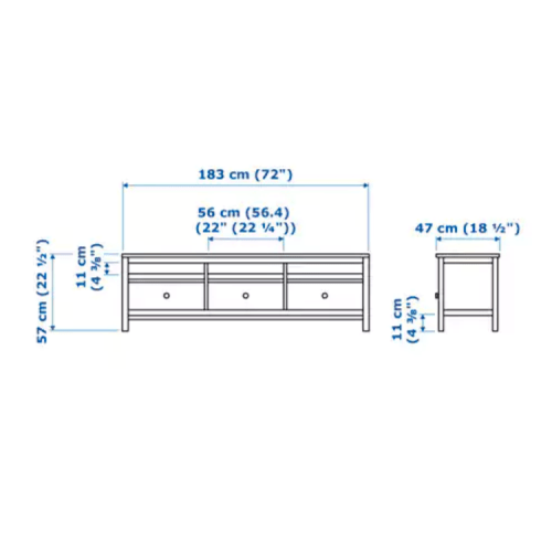 Ikea hemnes 2024 tv stand white